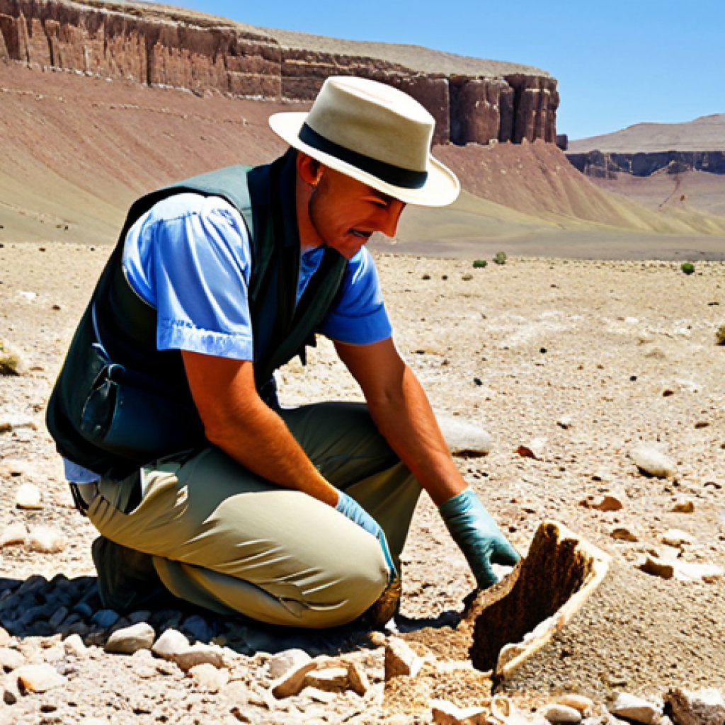 고고다이노와 공룡 생태에 대한 지식 - Paleontologist in the Field**

"A paleontologist, fully clothed in appropriate field attire (khaki p...