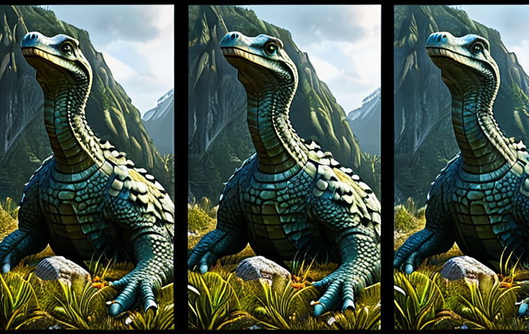 고고다이노의 키 비주얼 제작 과정 - Here are three detailed image generation prompts in English, designed to capture the essence of the ...