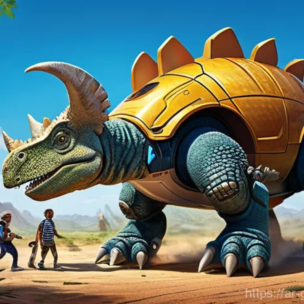 고고다이노와 다른 공룡 애니메이션 차별점 - **Image Prompt 1: Teamwork and Transformation in a Rescue**
    A vibrant, dynamic illustration of t...