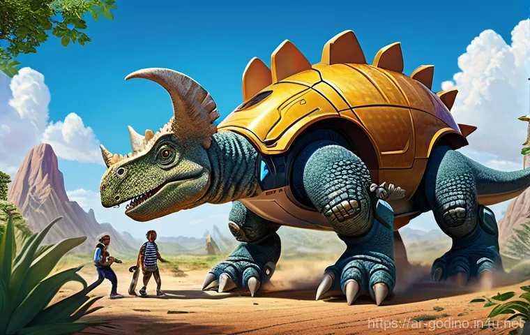 고고다이노와 다른 공룡 애니메이션 차별점 - **Image Prompt 1: Teamwork and Transformation in a Rescue**
    A vibrant, dynamic illustration of t...